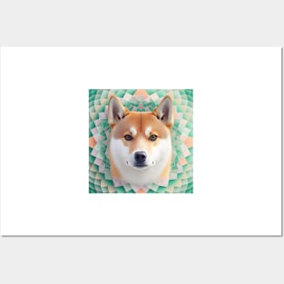 A Fractal Design of A Shiba Inu Posters and Art